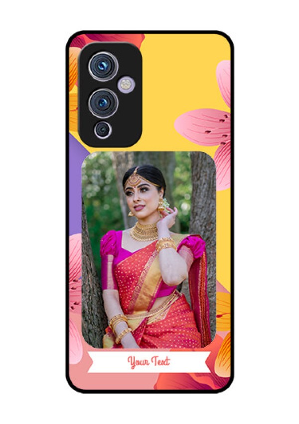 Oneplus 9 5G Custom Glass Mobile Case - 3 Image With Vintage Floral Design
