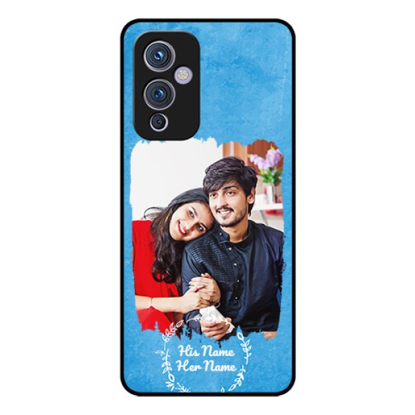OnePlus 9 5G Custom Glass Phone Case - Blue Color Vintage Design OnePlus 9 5G Custom Glass Phone Case - Blue Color Vintage Design