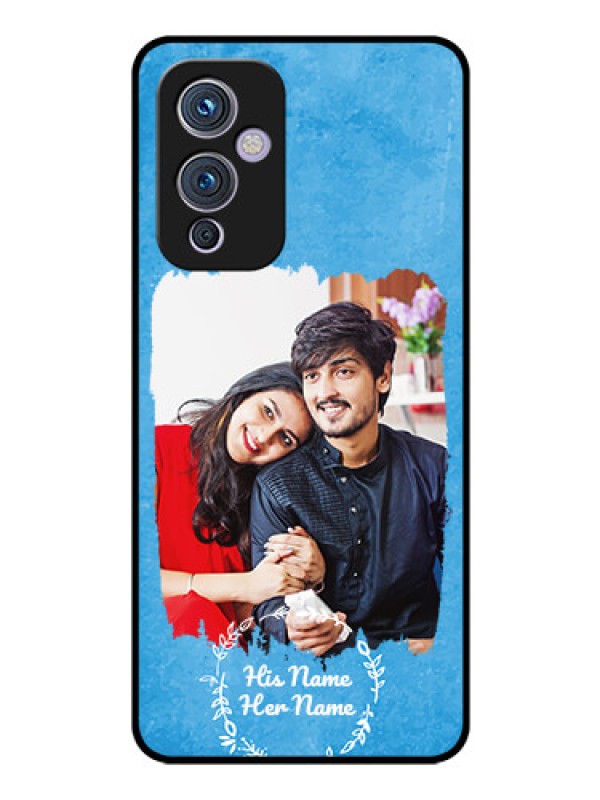 Custom OnePlus 9 5G Custom Glass Phone Case - Blue Color Vintage Design