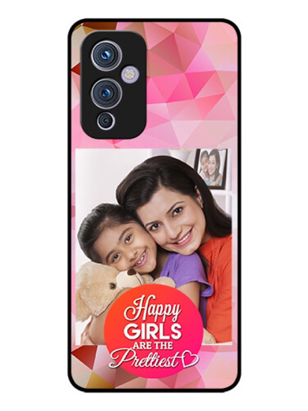 Custom Oneplus 9 5G Photo Printing on Glass Case - Abstract Triangle Design