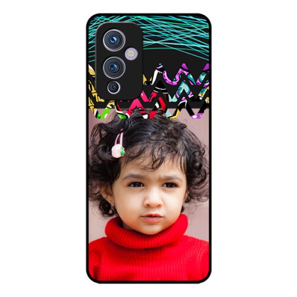 Oneplus 9 5G Personalized Glass Phone Case - Neon Abstract Design