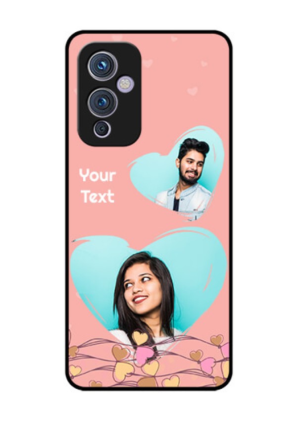Oneplus 9 5G Custom Glass Mobile Case - Love Doodle Design