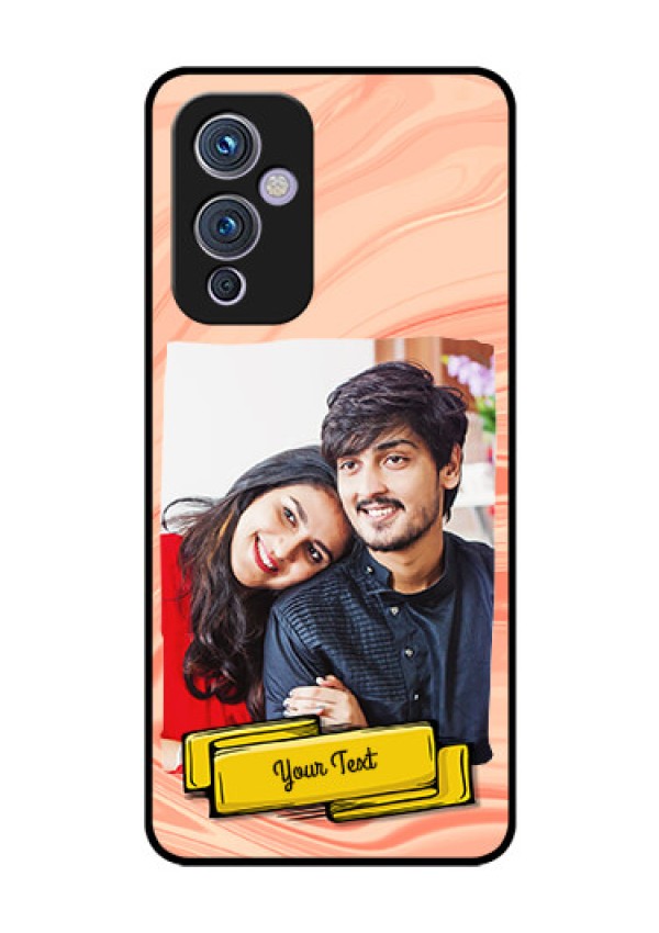 Oneplus 9 5G Personalized Glass Phone Case - Marble Texture Design