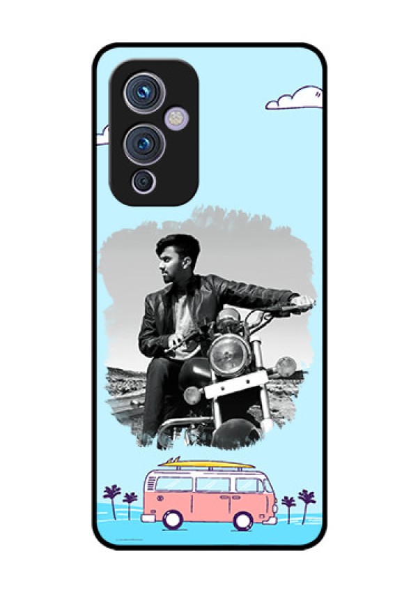 Oneplus 9 5G Photo Printing on Glass Case - Travel & Adventure Design