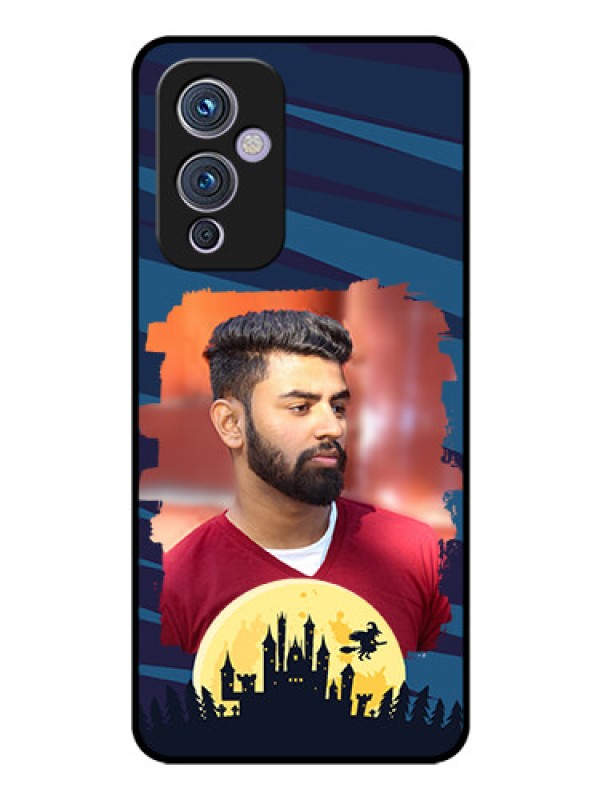 Custom Oneplus 9 5G Photo Printing on Glass Case - Halloween Witch Design 