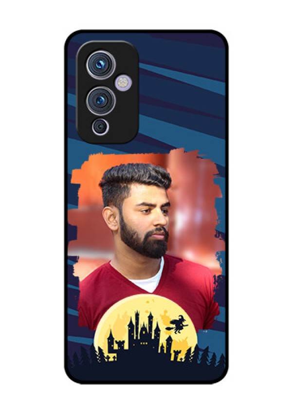 Oneplus 9 5G Photo Printing on Glass Case - Halloween Witch Design 
