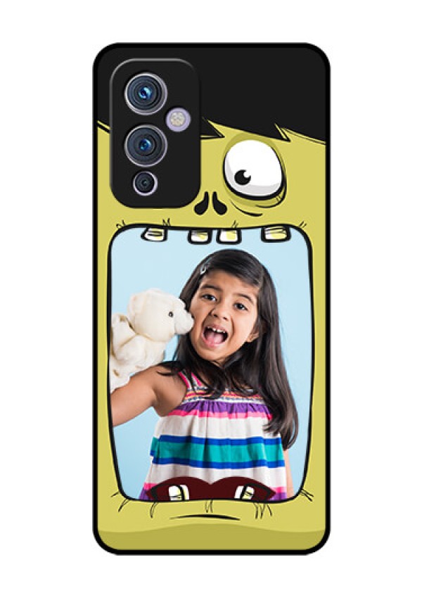 Oneplus 9 5G Personalized Glass Phone Case - Cartoon monster back case Design