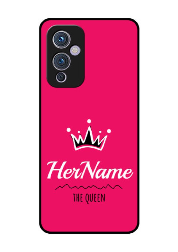 Oneplus 9 5G Glass Phone Case Queen with Name