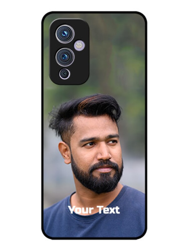 Custom Oneplus 9 5G Glass Mobile Cover: Photo with Text