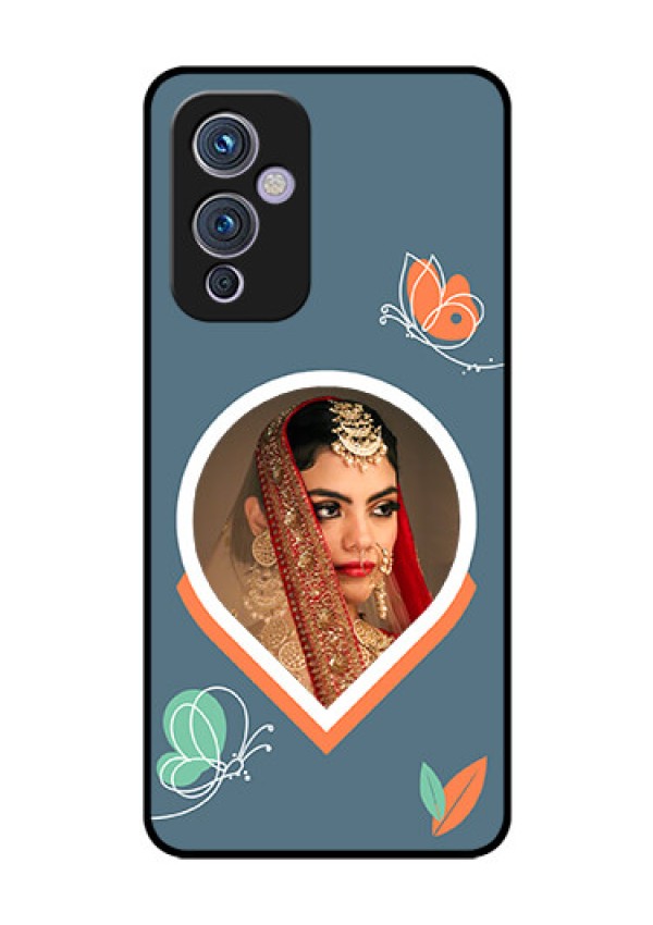OnePlus 9 5G Custom Glass Mobile Case - Droplet Butterflies Design