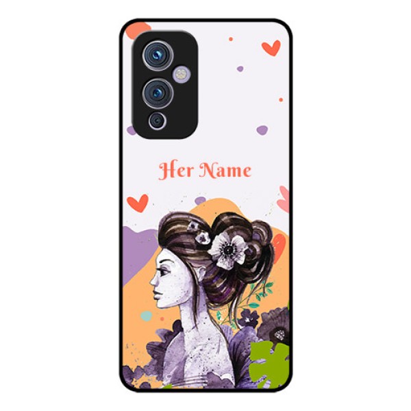 OnePlus 9 5G Personalized Glass Phone Case - Woman And Nature Design