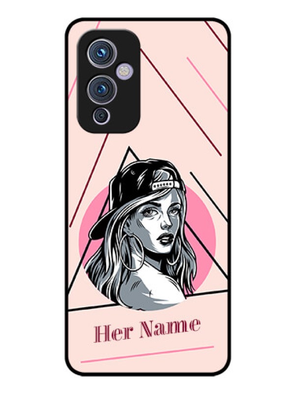 Custom OnePlus 9 5G Personalized Glass Phone Case - Rockstar Girl Design