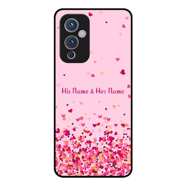 OnePlus 9 5G Photo Printing on Glass Case - Floating Hearts Design OnePlus 9 5G Photo Printing on Glass Case - Floating Hearts Design