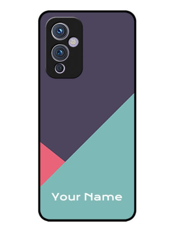 Custom OnePlus 9 5G Custom Glass Mobile Case - Tri Color abstract Design