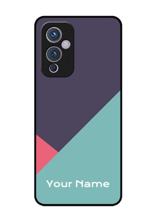 OnePlus 9 5G Custom Glass Mobile Case - Tri Color abstract Design