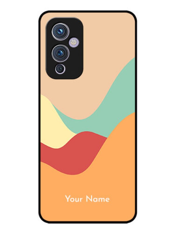 Custom OnePlus 9 5G Personalized Glass Phone Case - Ocean Waves Multi-colour Design