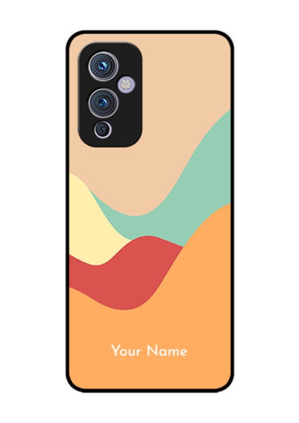 OnePlus 9 5G Personalized Glass Phone Case - Ocean Waves Multi-colour Design