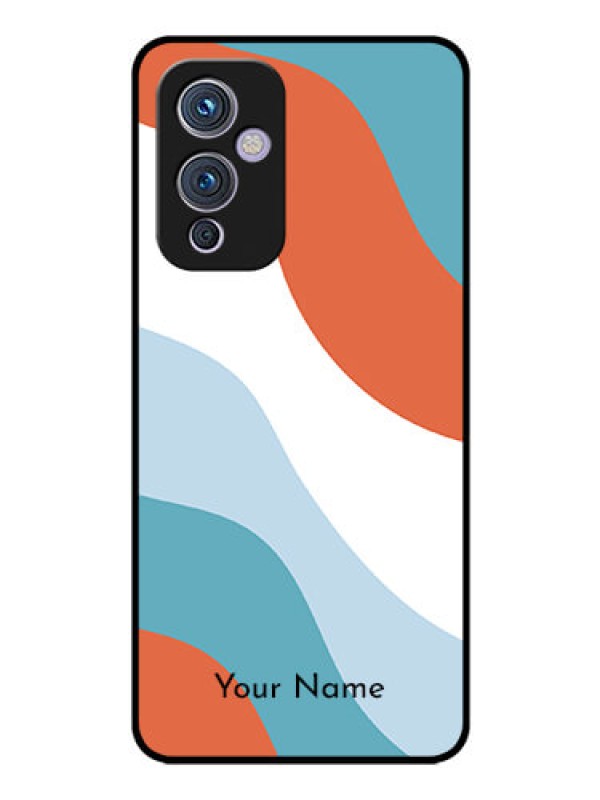 Custom OnePlus 9 5G Custom Glass Mobile Case - coloured Waves Design