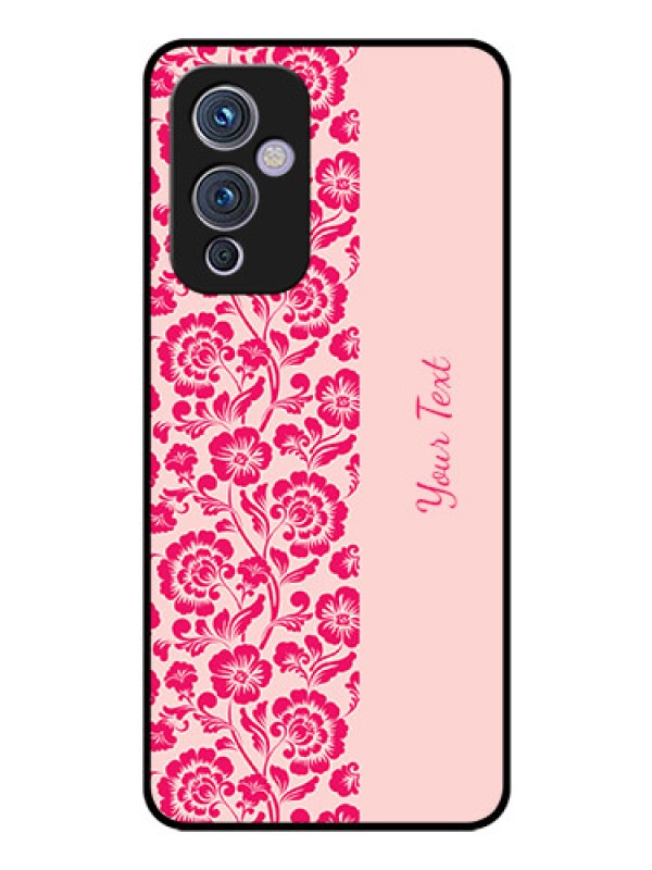 Custom OnePlus 9 5G Custom Glass Phone Case - Attractive Floral Pattern Design