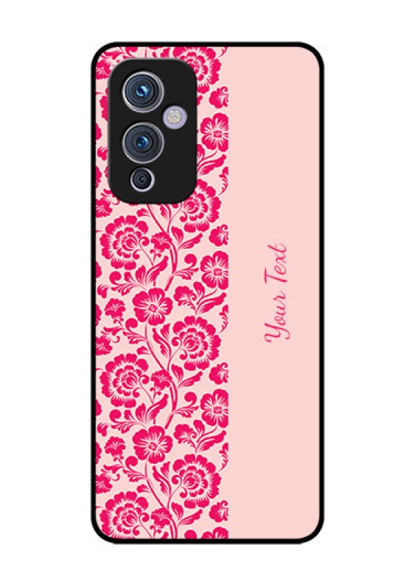 OnePlus 9 5G Custom Glass Phone Case - Attractive Floral Pattern Design