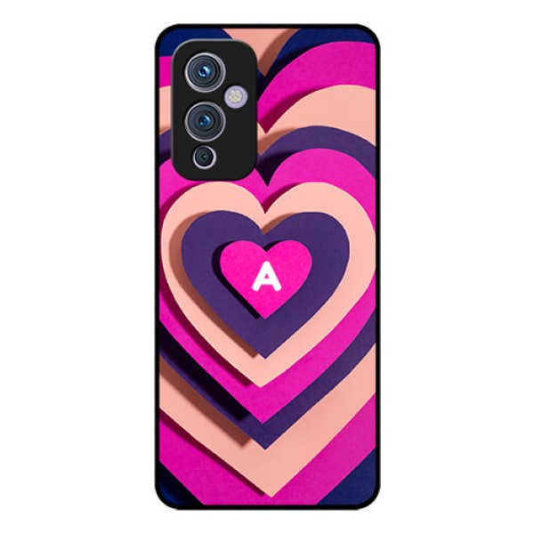 OnePlus 9 5G Custom Glass Mobile Case - Cute Heart Pattern Design