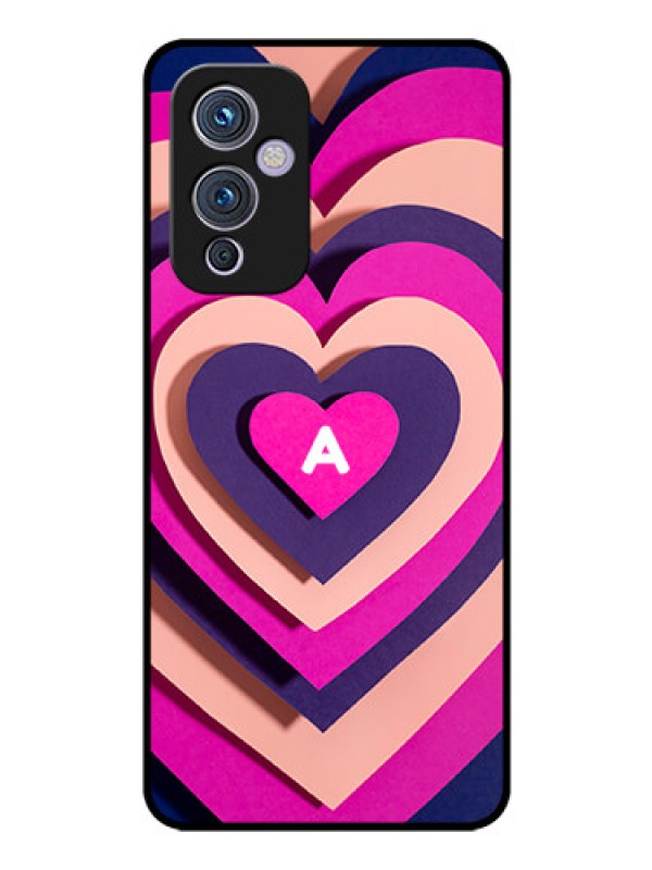 Custom OnePlus 9 5G Custom Glass Mobile Case - Cute Heart Pattern Design