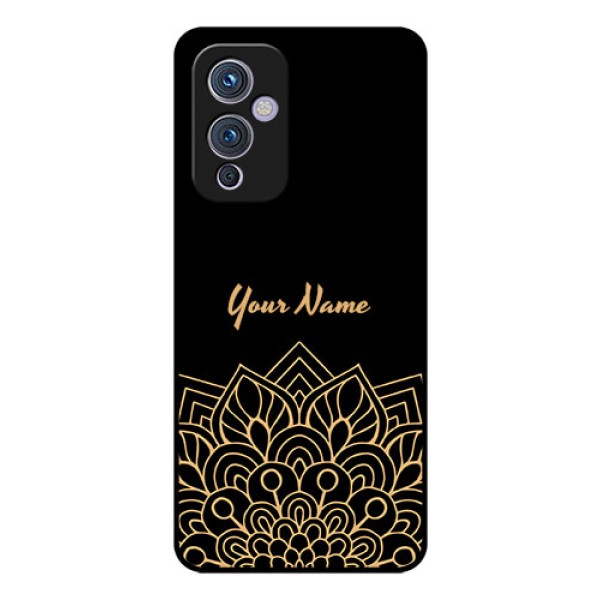 OnePlus 9 5G Custom Glass Phone Case - Golden mandala Design OnePlus 9 5G Custom Glass Phone Case - Golden mandala Design