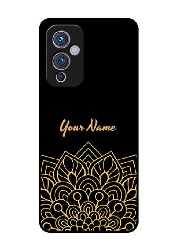 OnePlus 9 5G Custom Glass Phone Case - Golden mandala Design