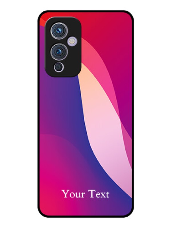 Custom OnePlus 9 5G Personalized Glass Phone Case - Digital abstract Overlap Design