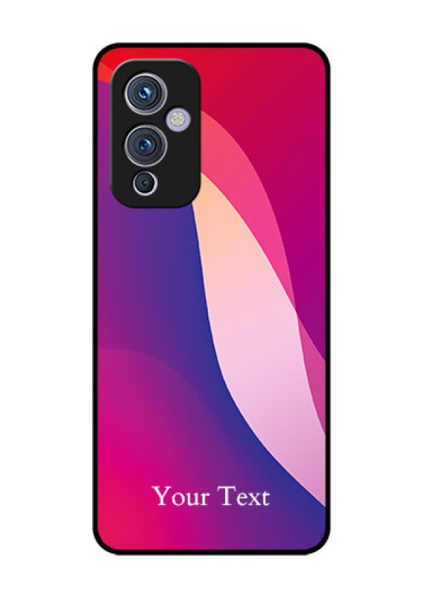 OnePlus 9 5G Personalized Glass Phone Case - Digital abstract Overlap Design