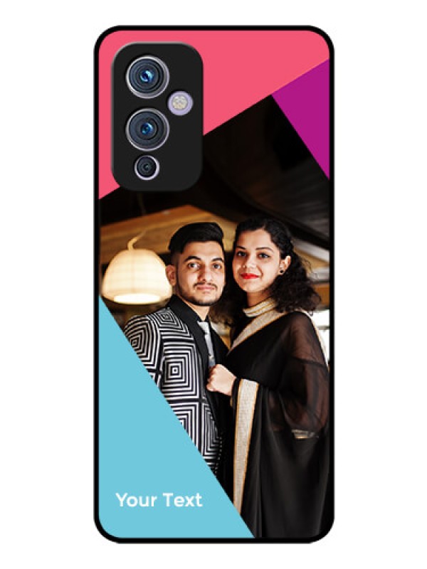Custom OnePlus 9 5G Custom Glass Mobile Case - Stacked Triple colour Design