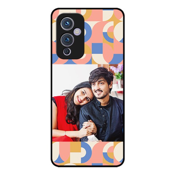 OnePlus 9 5G Photo Printing on Glass Case - Semi-circle Maze Pattern Design OnePlus 9 5G Photo Printing on Glass Case - Semi-circle Maze Pattern Design