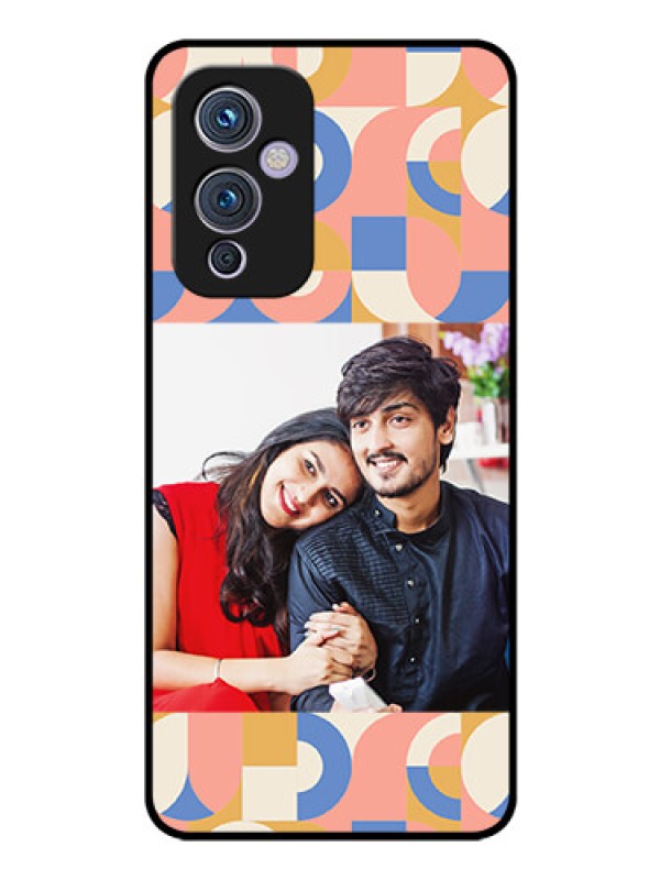 Custom OnePlus 9 5G Photo Printing on Glass Case - Semi-circle Maze Pattern Design