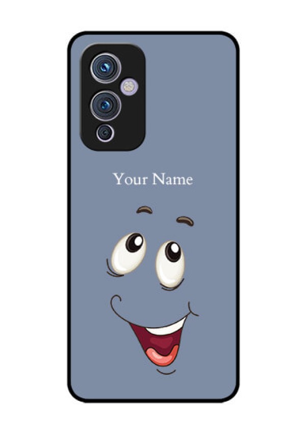 OnePlus 9 5G Photo Printing on Glass Case - Laughing Cartoon Face Design