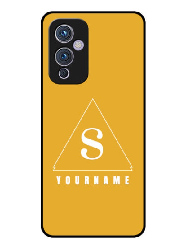 Custom OnePlus 9 5G Personalized Glass Phone Case - simple triangle Design