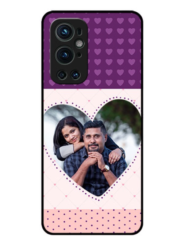 Custom Oneplus 9 Pro 5G Custom Glass Phone Case - Violet Love Dots Design