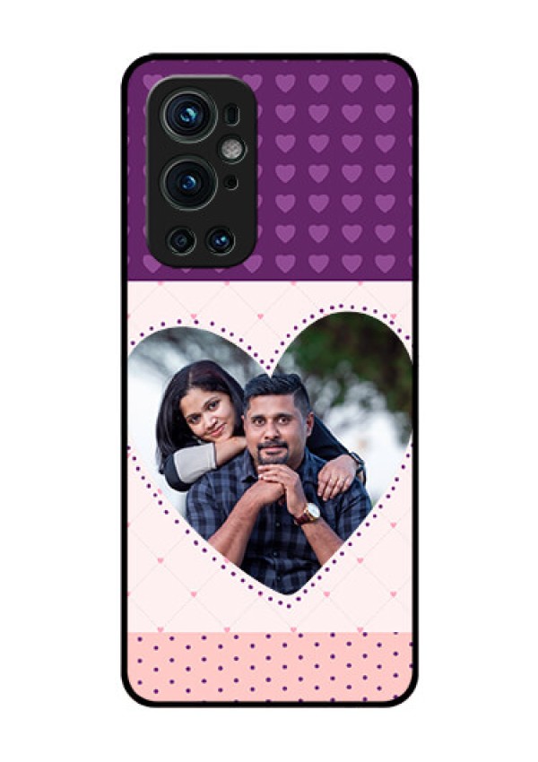 Oneplus 9 Pro 5G Custom Glass Phone Case - Violet Love Dots Design