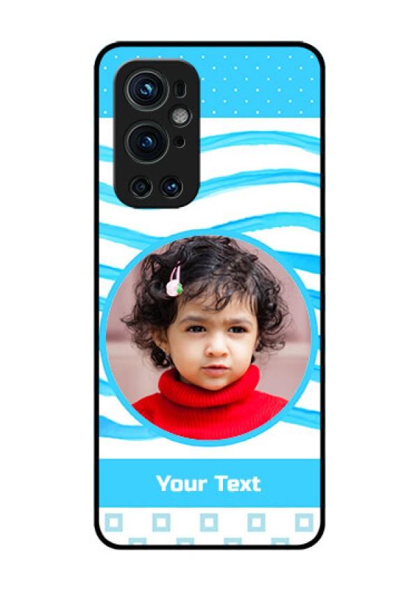 Oneplus 9 Pro 5G Custom Glass Phone Case - Simple Blue Case Design