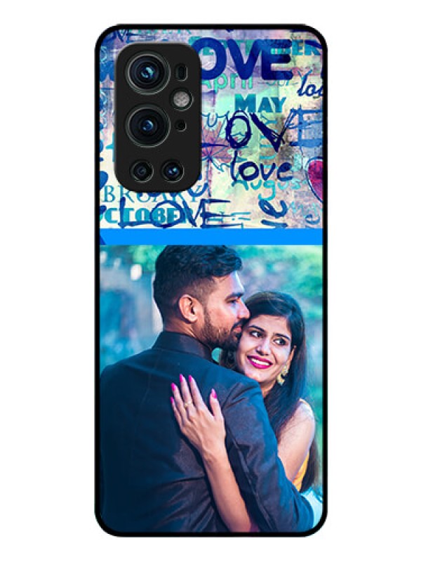 Custom Oneplus 9 Pro 5G Custom Glass Mobile Case - Colorful Love Design