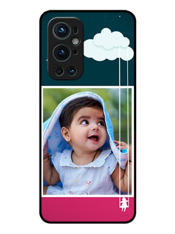 Custom Oneplus 9 Pro 5G Custom Glass Phone Case - Cute Girl with Cloud Design