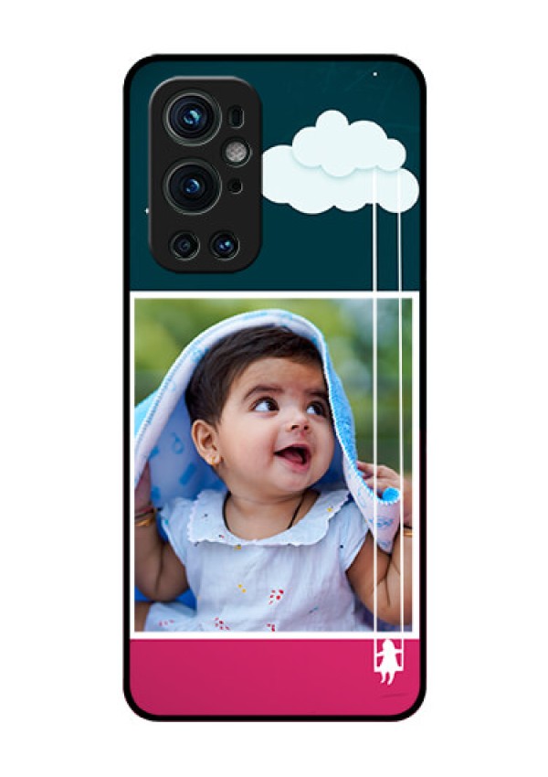 Oneplus 9 Pro 5G Custom Glass Phone Case - Cute Girl with Cloud Design