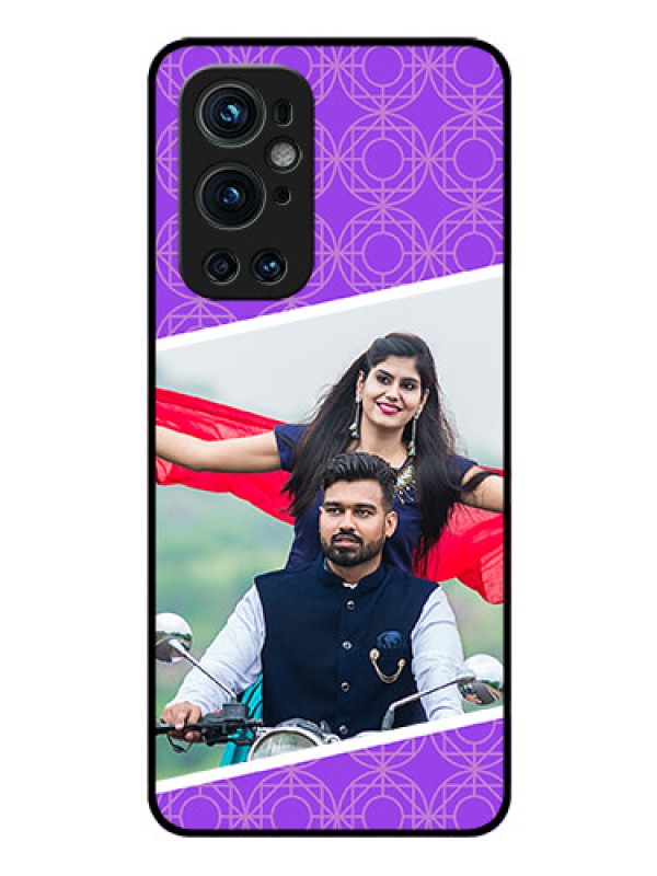 Custom Oneplus 9 Pro 5G Custom Glass Phone Case - Violet Pattern Design