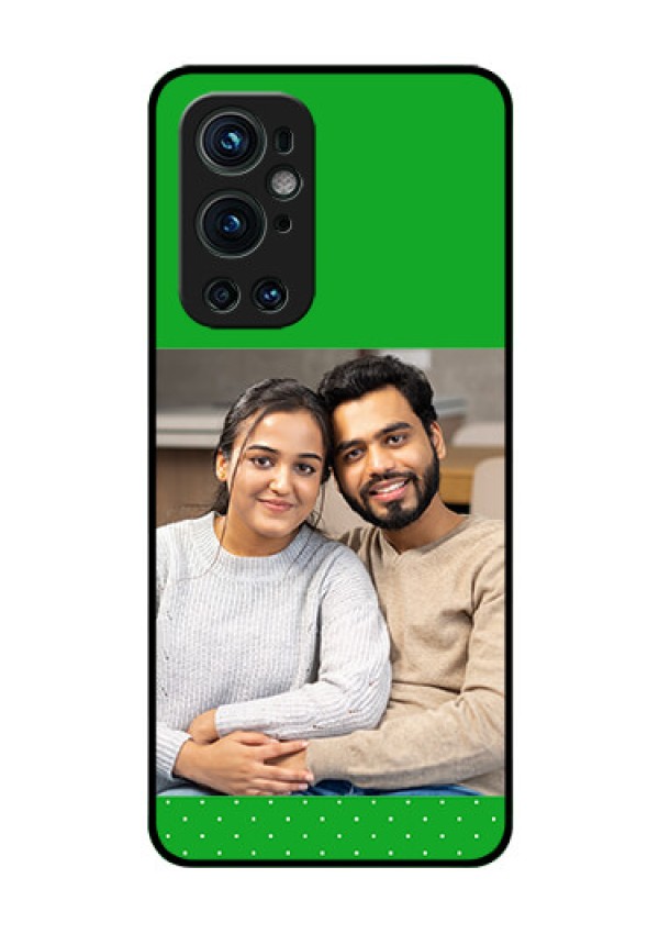 Oneplus 9 Pro 5G Personalized Glass Phone Case - Green Pattern Design