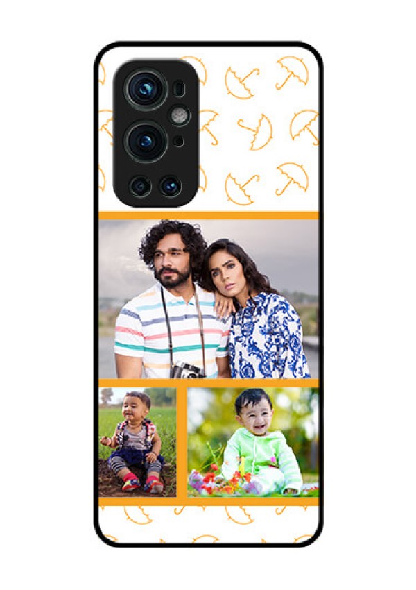 Oneplus 9 Pro 5G Custom Glass Mobile Case - Yellow Pattern Design