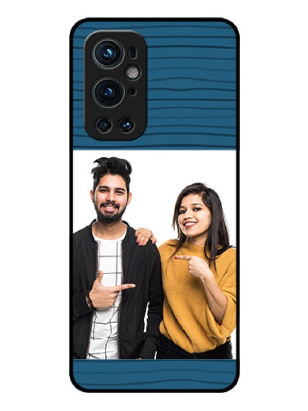 Custom Oneplus 9 Pro 5G Custom Glass Phone Case - Blue Pattern Cover Design