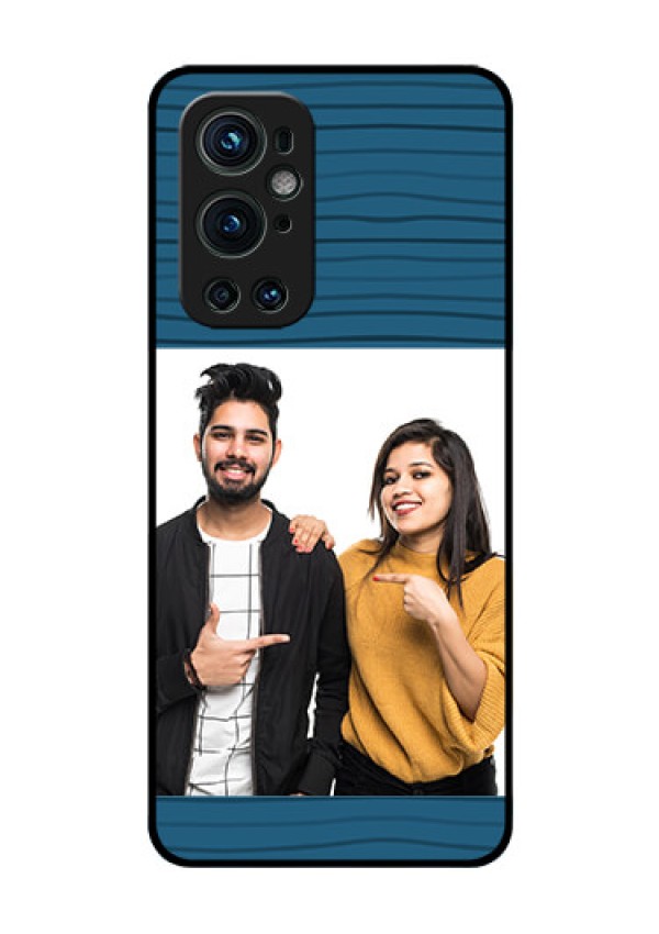 Oneplus 9 Pro 5G Custom Glass Phone Case - Blue Pattern Cover Design