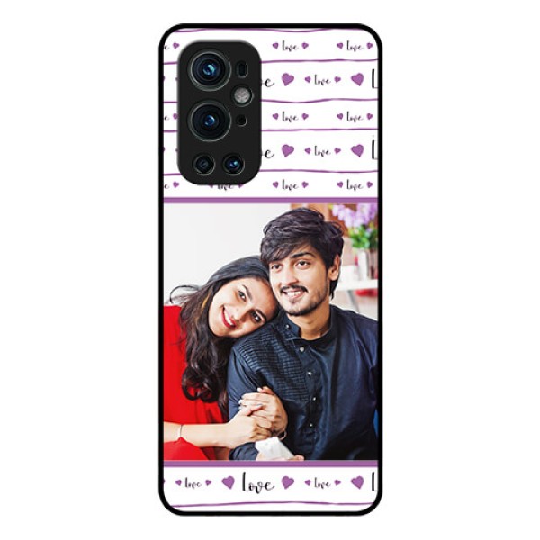 Oneplus 9 Pro 5G Custom Glass Mobile Case - Couples Heart Design