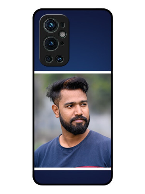 Custom Oneplus 9 Pro 5G Personalized Glass Phone Case - Simple Royal Blue Design
