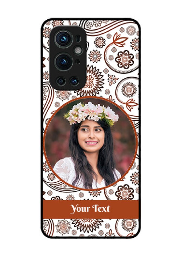 Oneplus 9 Pro 5G Custom Glass Mobile Case - Abstract Floral Design 