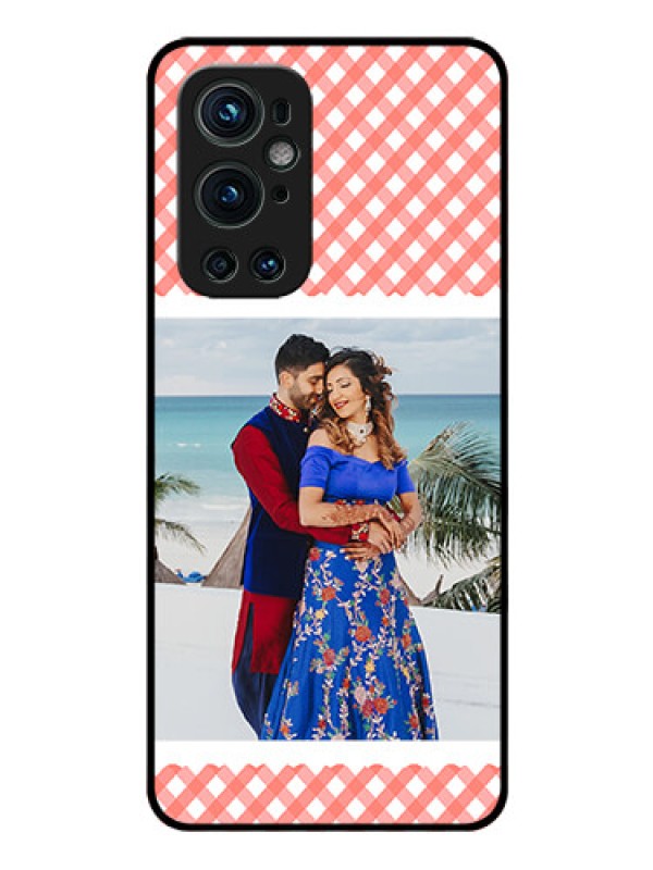 Custom Oneplus 9 Pro 5G Personalized Glass Phone Case - Pink Pattern Design